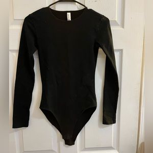 American Apparel Long Sleeve Black Body Suit Size Small